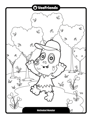 Motivated Monster Coloring Page