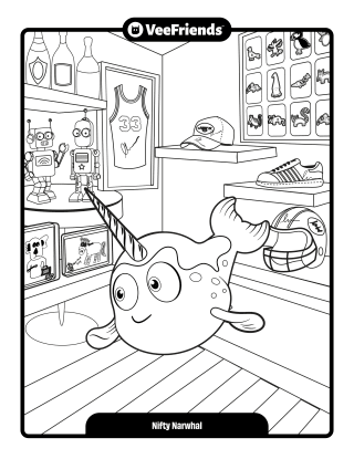 Nifty Narwhal Coloring Page