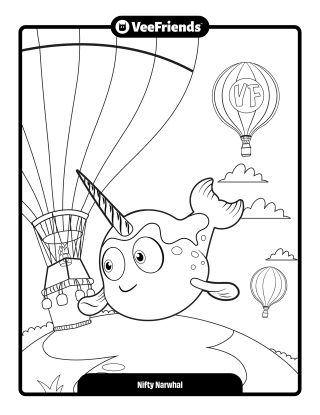 Nifty Narwhal Coloring Page