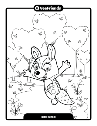 Noble Numbat Coloring Page
