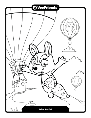 Noble Numbat Coloring Page