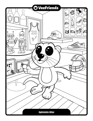Optimistic Otter Coloring Page