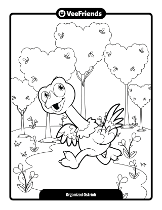 Organized Ostrich Coloring Page