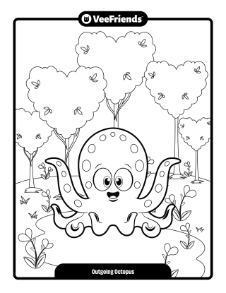 Outgoing Octopus Coloring Page