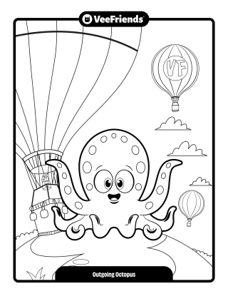 Outgoing Octopus Coloring Page