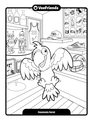 Passionate Parrot Coloring Page
