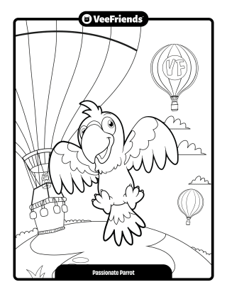 Passionate Parrot Coloring Page