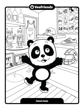 Patient Panda Coloring Page