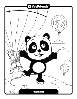 Patient Panda Coloring Page