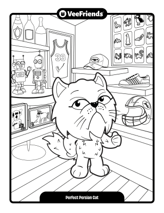 Perfect Persian Cat Coloring Page