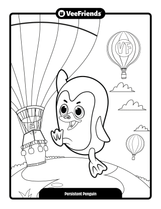 Persistent Penguin Coloring Page