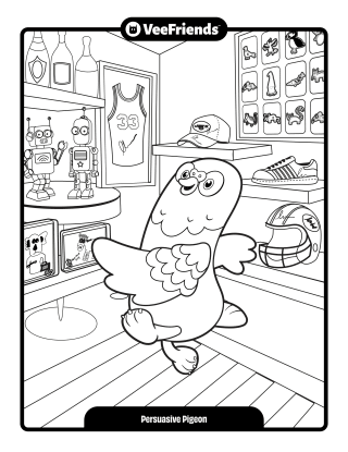 Persuasive Pigeon Coloring Page