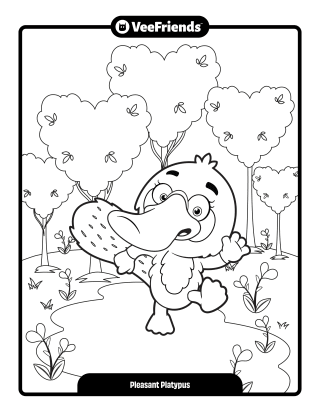 Pleasant Platypus Coloring Page