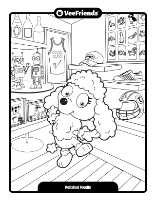 Polished Poodle Coloring Page