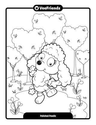 Polished Poodle Coloring Page