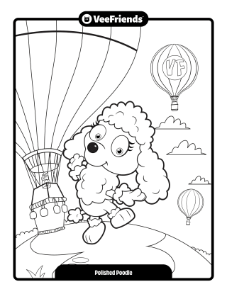 Polished Poodle Coloring Page