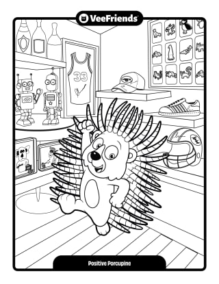 Positive Porcupine Coloring Page