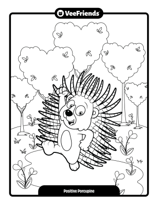 Positive Porcupine Coloring Page
