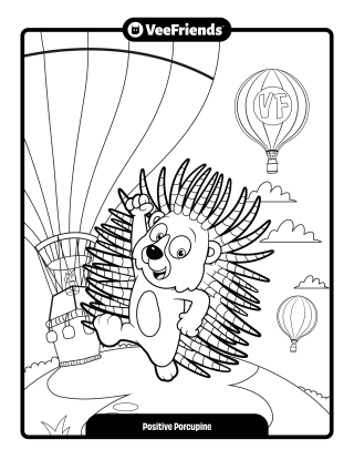 Positive Porcupine Coloring Page