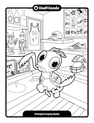 Principled Praying Mantis Coloring Page