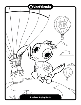 Principled Praying Mantis Coloring Page