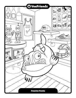 Proactive Piranha Coloring Page