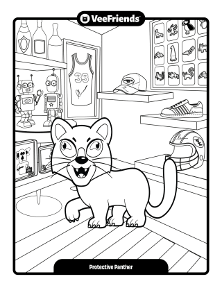 Protective Panther Coloring Page