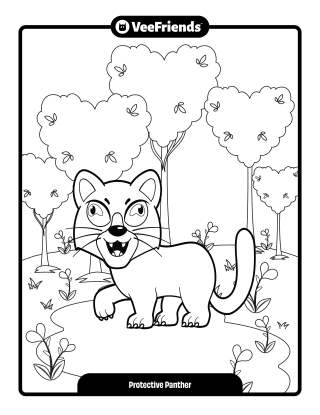 Protective Panther Coloring Page