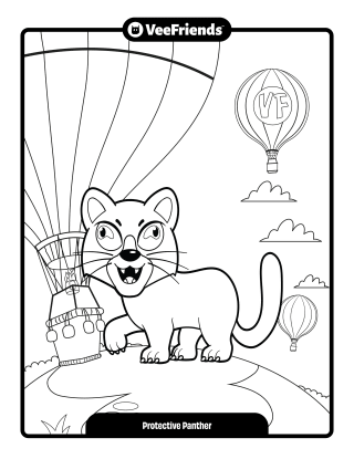 Protective Panther Coloring Page