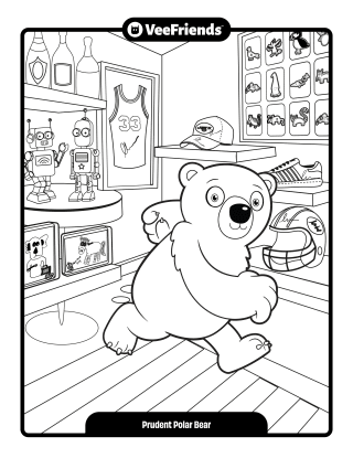 Prudent Polar Bear Coloring Page