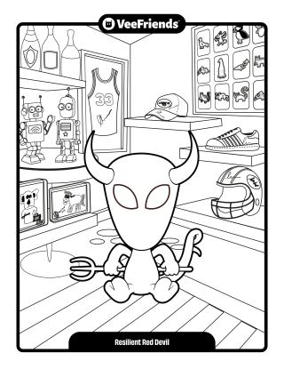 Resilient Red Devil Coloring Page