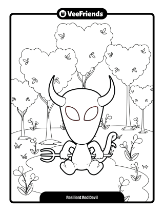 Resilient Red Devil Coloring Page