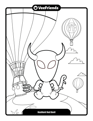 Resilient Red Devil Coloring Page