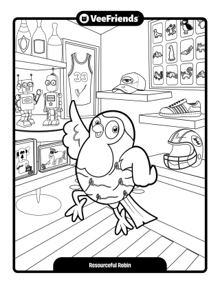 Resourceful Robin Coloring Page