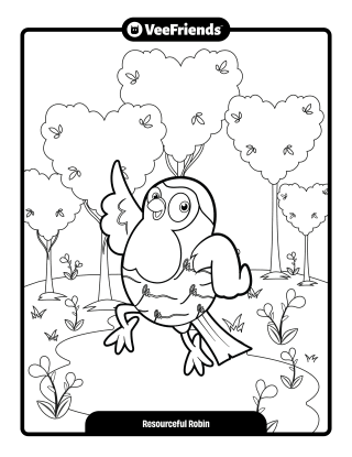Resourceful Robin Coloring Page