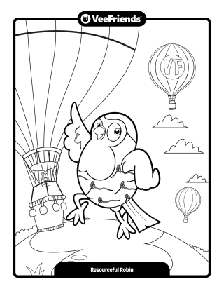 Resourceful Robin Coloring Page