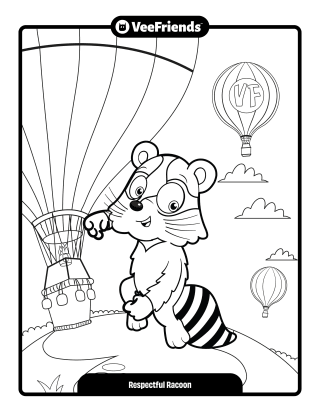 Respectful Racoon Coloring Page