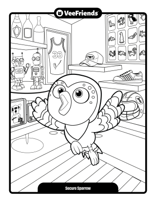 Secure Sparrow Coloring Page