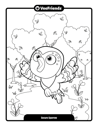 Secure Sparrow Coloring Page