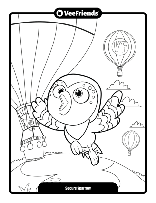 Secure Sparrow Coloring Page