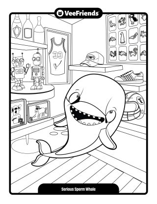 Serious Sperm Whale Coloring Page
