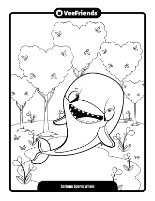 Serious Sperm Whale Coloring Page