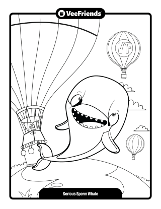 Serious Sperm Whale Coloring Page