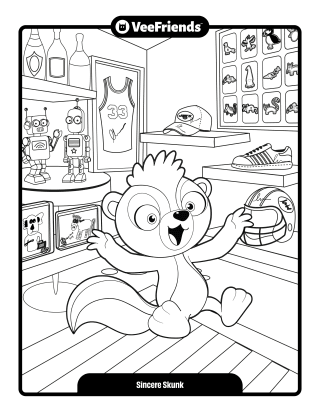 Sincere Skunk Coloring Page