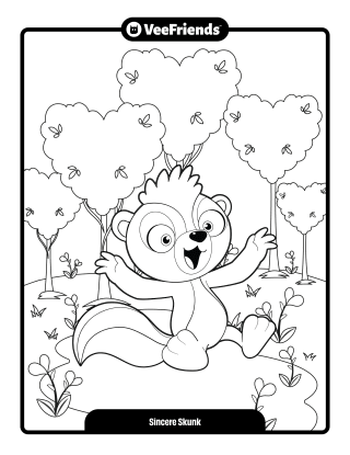 Sincere Skunk Coloring Page