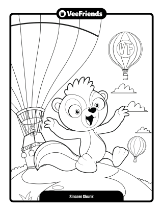 Sincere Skunk Coloring Page