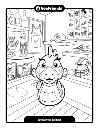 Spontaneous Seahorse Coloring Page