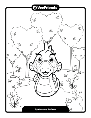 Spontaneous Seahorse Coloring Page
