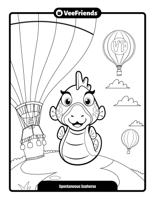 Spontaneous Seahorse Coloring Page