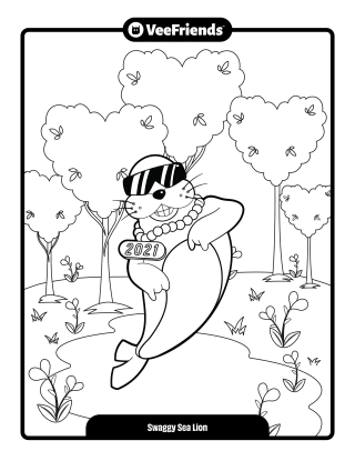 Swaggy Sea Lion Coloring Page